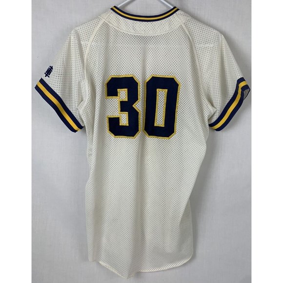 Vintage Japanese Baseball Jersey Mesh Button Japan Men’s Large 90s Pro Sewn - Picture 5 of 8